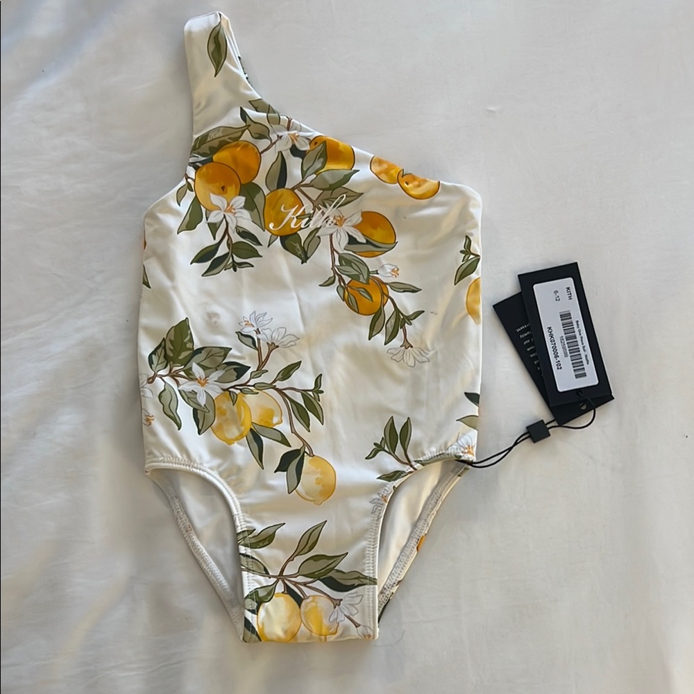 Kith White Swimsuit with Yellow and Green Floral Print